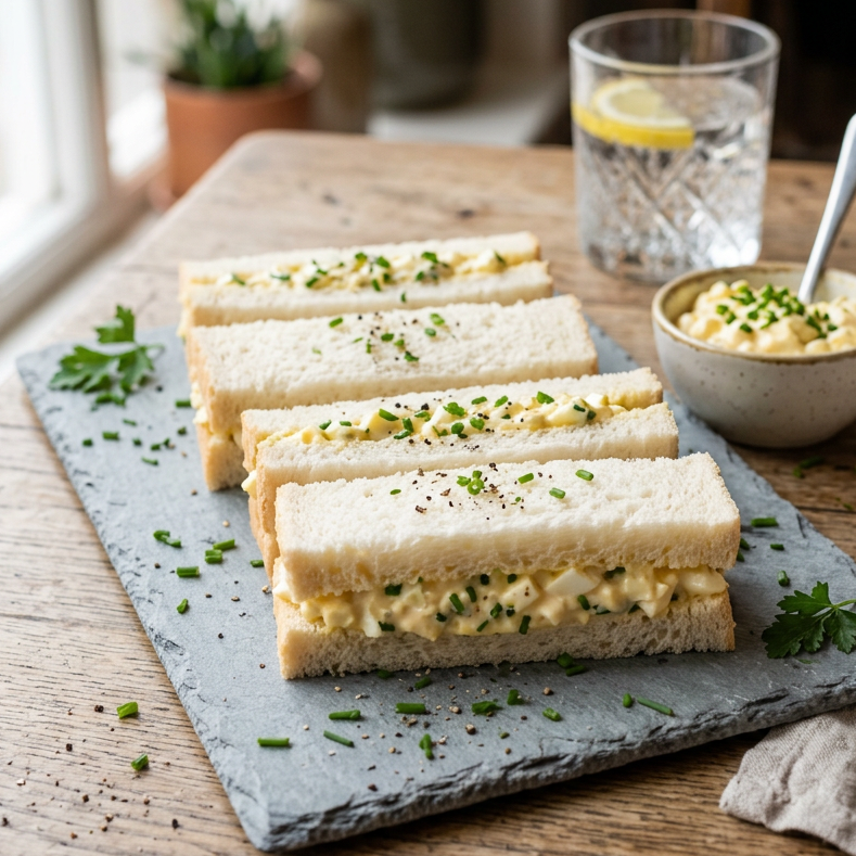 Egg Mayonnaise Finger Sandwich (Veg - Contains Eggs, Dairy)