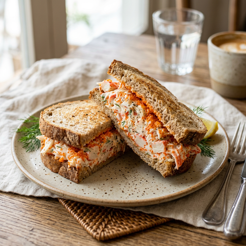 Crabstick Tobiko Mayonnaise Sandwich (Contains Shellfish)