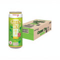 Pokka Green Tea can and box on a white background